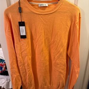 Orvis Orange Crewneck Sweater Classic Knit